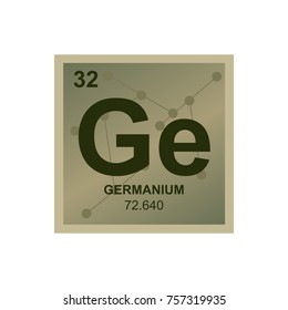 Vector symbol of Germanium from the Periodic Table of the elements on the background from connected molecules