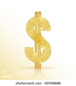 Vector symbol of golden dollar