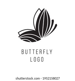 Vector symbol graphic butterfly black and white