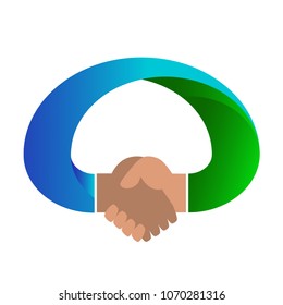 Vector Symbol of handshake, the cooperation in trust and dedication