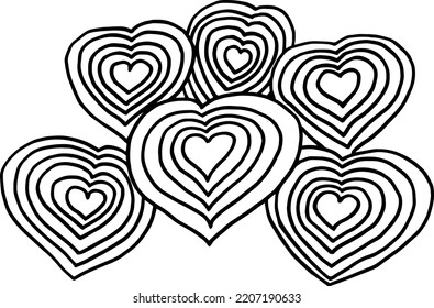 Vector symbol of a lot of hearts. For printing on fabric. For the internet.