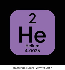 Vector symbol of Helium from the Periodic Table of the elements on the background from connected molecules. icon and background science.
