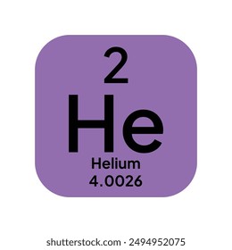 Vector symbol of Helium from the Periodic Table of the elements on the background from connected molecules. icon and background science.