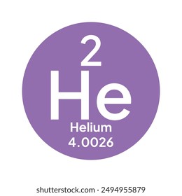 Vector symbol of Helium from the Periodic Table of the elements on the background from connected molecules. Icon Background Science.