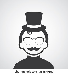 vector symbol hipster style man  