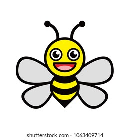 vector symbol honey bee smile simple