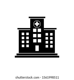 Vector symbol of a hospital building on a white background

