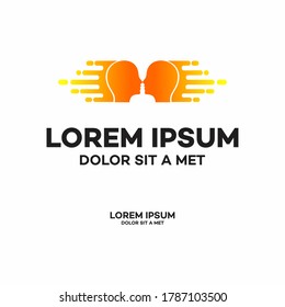 Símbolo vectorial de la cabeza humana. Cara de perfil.Signo de concepto para negocios, ciencia, psicología, medicina. Diseño creativo de señas. Icono moderno. ilustración de stock