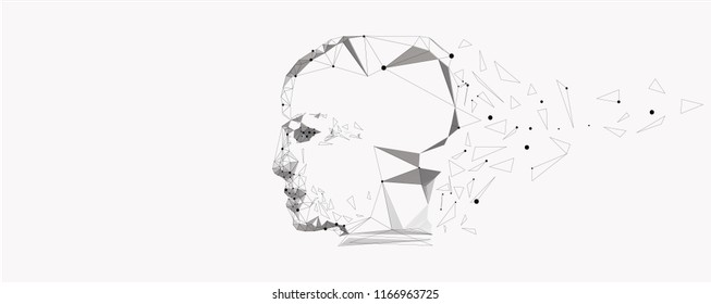 Vector symbol of human heads. Profile face. Concept sign for business, science, psychology, medicine. Creative sign design Man silhouette.