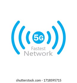 Vector symbol or icon 5G Internet Network Connection. 5th Generation Wireless Internet Network Connection