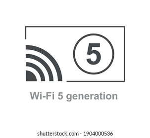 Símbolo vector o icono de la tecnología de conexión a Internet 5G. 5.ª Generación Conexión Inalámbrica a Internet.