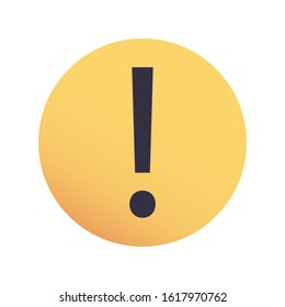 Vector symbol icon of attention, important and warning. Exclamation mark in the shape of a circle