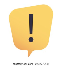 Vector symbol icon of attention, important and warning. Exclamation mark speech bubble