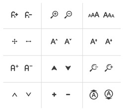 vector symbol icon button increase decrease zoom in zoom out collection