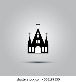 vector symbol or icon of church building