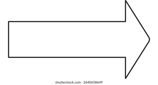   Vector symbol icon line design arrow right. Right Outline long arrow Vector Icon.