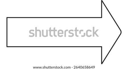   Vector symbol icon line design arrow right. Right Outline long arrow Vector Icon.