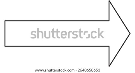   Vector symbol icon line design arrow right. Right Outline long arrow Vector Icon.
