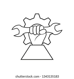 Vector symbol, icon on the theme Labour Day. 
