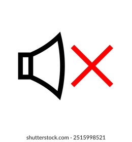 Vector symbol icon silent or speaker without sound