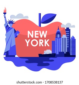 vector symbol illustration cityscape of NYC