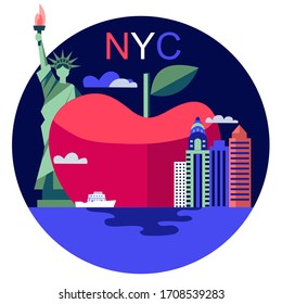 vector symbol illustration cityscape of NYC