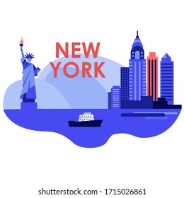 vector symbol illustration cityscape of NYC