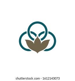 Vector symbol illustration of leafy cotton plant