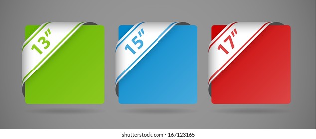 vector symbol indicating the size of display with light shadow