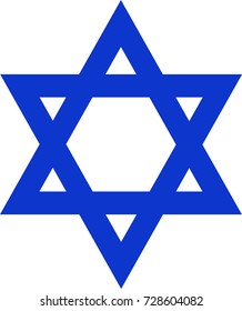 Vector symbol of Judaism religion, Star of David