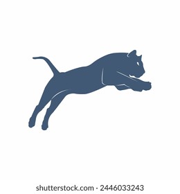 Vector symbol of jumping tiger isolated white background.