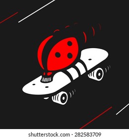 Vector Symbol Ladybug Speed Skating