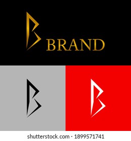 Símbolo vectorial de la letra B en oro y plata para su empresa con tipo de muestra reactiva