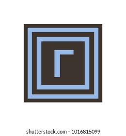 Vector symbol of letter gamma from the Greek alphabet
