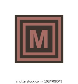 Vector symbol of letter Mu or M from the Greek alphabet