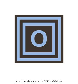 Vector symbol of letter Omicron or O from the Greek alphabet