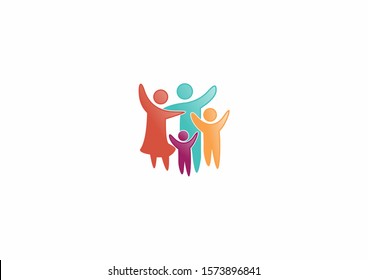 Vector symbol logo family design template