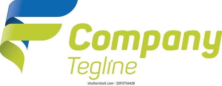 Vektorsymbol für Logo, dargestellt durch Buchstabe F des Alphabets, mit zeitgenössischem Design und Bewegung von Flüssigkeit.