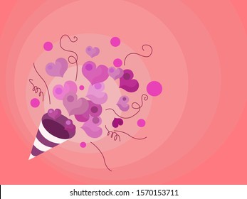 Vector symbol of love for Valentine’s Day, Mother’s Day and Anniversary date. Illustration in flat design concept with heart on pink background.