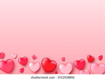Vector symbol of love in the form of hearts, valentine day