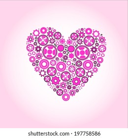 vector symbol love hearts (gear)