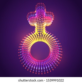 vector symbol of luminous dots on a purple background