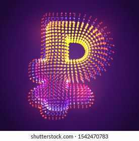 vector symbol of luminous dots on a purple background