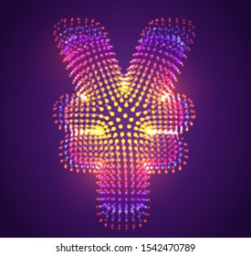 vector symbol of luminous dots on a purple background
