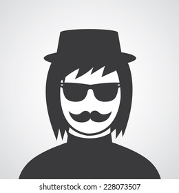vector symbol  man glasses style   