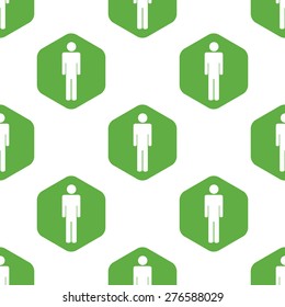 Vector symbol of man in hexagon, repeated on white background