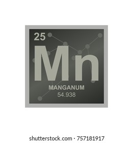 Vector symbol of Manganese from the Periodic Table of the elements on the background from connected molecules