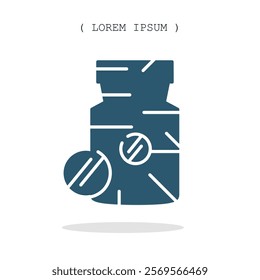 Vector symbol. Medicine bottle icon illustration. Stock vector symbol illustration design.