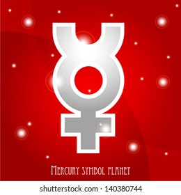 Vector symbol of Mercury planet.