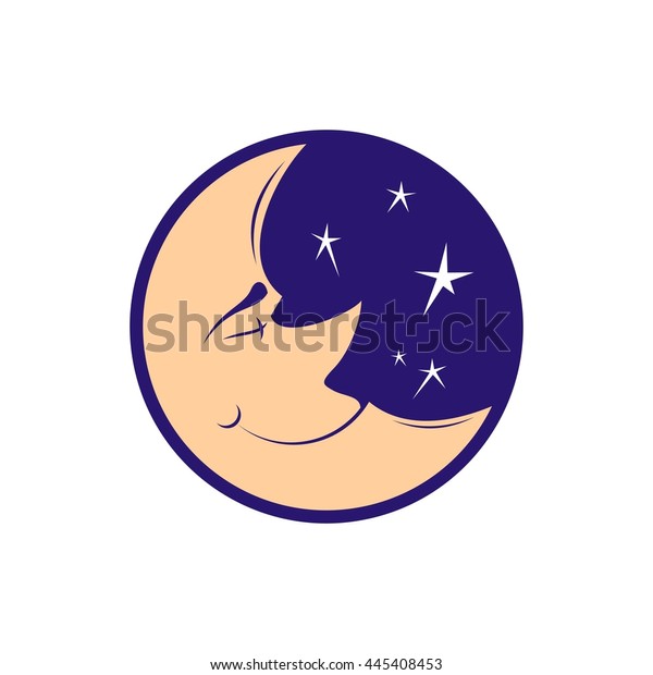 Vector symbol of\
the moon, moonlit night\
icon.